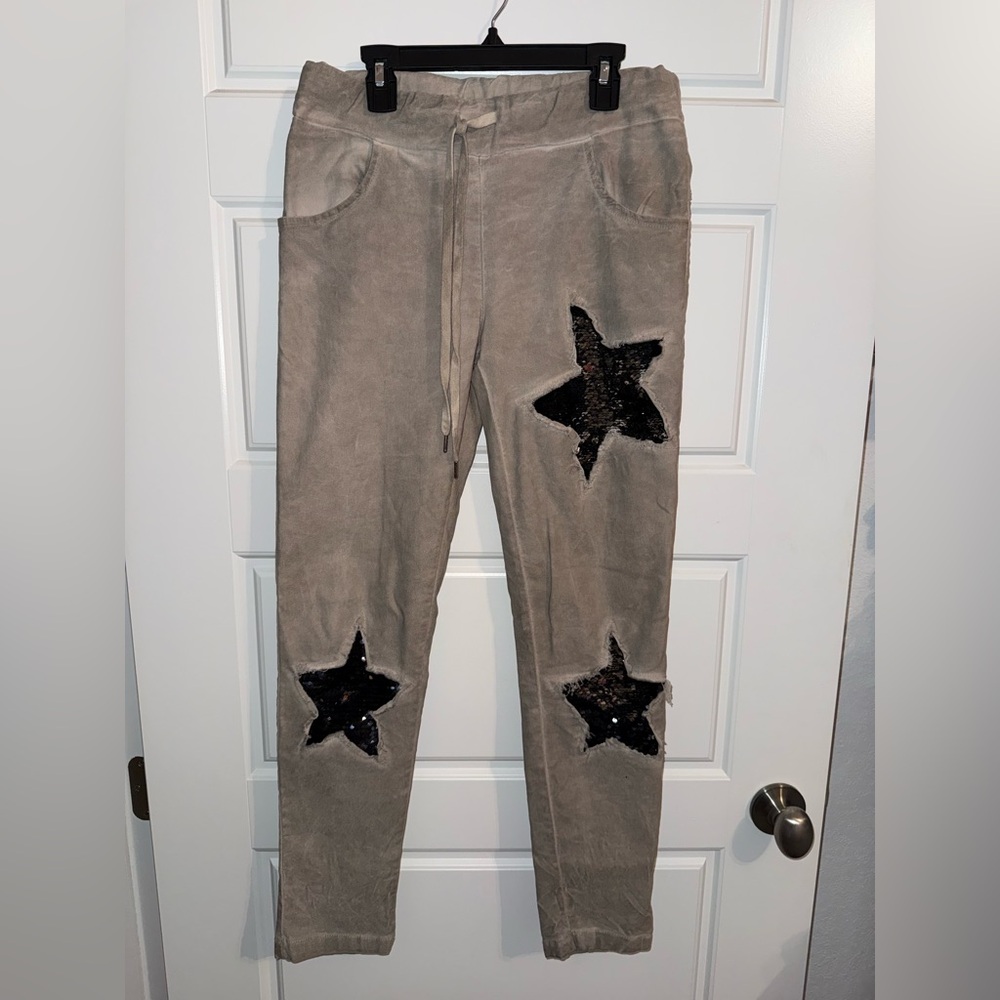 fab'rik Light Taupe Pull-On Joggers with Drawstring